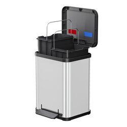 Hailo Tretabfalleimer Öko duo Plus M Edelstahl