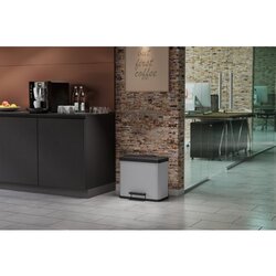 Hailo Tretabfalleimer Öko trio Plus L Edelstahl