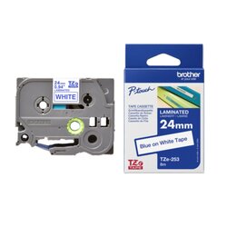 Brother TZE253 Schriftbandkassette 24mmx8m laminiert bl auf ws