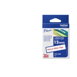 Brother TZE232 Schriftbandkassette 12mmx8m laminiert rt auf ws