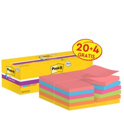 Post-it® R330 SSCOL VP24 Haftnotiz Super Sticky 76x76mm 24x90Bl