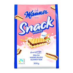 Manner 27701000 Gebäck Snack Minis Milch Haselnuss 300g