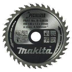 Makita® B-33635 Sägeblatt SPECIALIZED 136x20x36Z