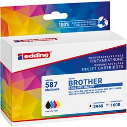 edding 18-587-01 Tintenpatrone wie Brother LC3219XL sw/c/m/y 4St