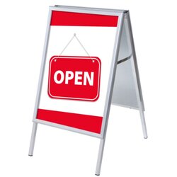 Showdown® Displays ZPA1G32MEI221 Kundenstopper A1 Set Geöffnet rt englisch