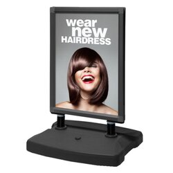 Showdown® Displays WTRA1BLK Kundenstopper Windtalker City A1 sw