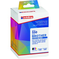 edding 18-550-01 Tintenpatrone wie Brother LC223 sw/c/m/y 4St