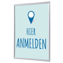 Showdown® Displays KRA4G25LPPI454 Klapprahmen Hier Anmelden A4 deutsch bl