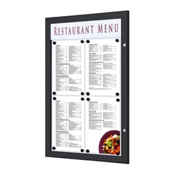 Showdown® Displays SCZ4xA4C9005 Menükasten Outdoor 4xA4 hoch sw