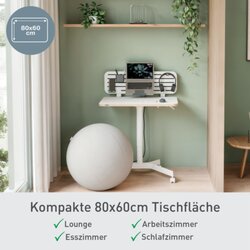 Leitz Schreibtisch Ergo 600 x 750-1.140 x 800 mm (B x H x T) pneumatisch