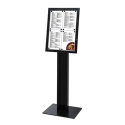 Showdown® Displays SCZPOLE4A4C9005 Menüständer freistehend 4xA4 sw