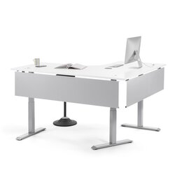 Neutralware 810076401 Ecktisch elektr verstellbar li Gestell si Platte ws