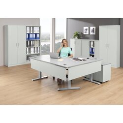 Neutralware 810076581 Ecktisch elektr verstellbar re Gestell si Platte lgr