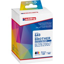 edding 18-643 Tintenpatrone wie Brother LC3213 sw/c/m/y 4St