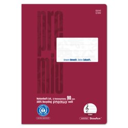 Staufen 040790014 Notenheft Premio A4 90g 8Bl LinN