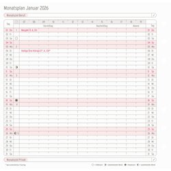 Chronoplan Einlage Kalender 2026 Midi