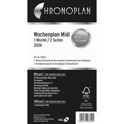 Chronoplan 50256 Wochenplan Midi 96x172mm 1W/2S