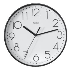 Hama 00185866 Wanduhr Salina 22cm geräuscharm sw
