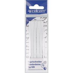Westcott E-733494 00 Kugelschreibermine X20 M bl 10St