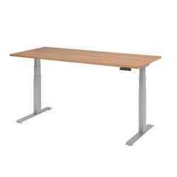 Hammerbacher VXDKB19/N/S  Schreibtisch elektrisch 180x80cm si/nussbaum