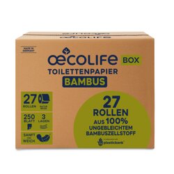 oecolife 1612702 Toilettenpapier Bambus 3lg 250Bl 27St