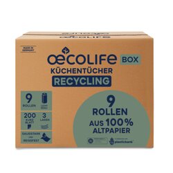 oecolife 3299001 Küchenrolle Recycling 3lg 200Bl 9St