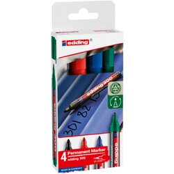 edding 4-300-4-2 Permanentmarker 1,5-3mm sort 4St