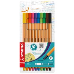 STABILO® EO8810 Fineliner point 0,4mm farbig sortiert 10 St./Pack.