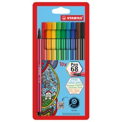 STABILO® EO6810/PL Fasermaler pen M 1mm sortiert 10 St./Pack.