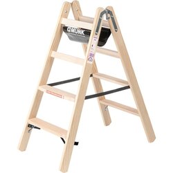MUNK 33808 Stehleiter Holz beidseitig 2x4Stufen