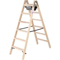 MUNK 33812 Stehleiter Holz beidseitig 2x6Stufen