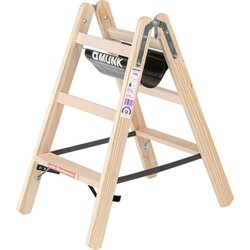 MUNK 33806 Stehleiter Holz beidseitig 2x3Stufen