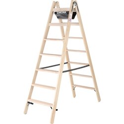MUNK 33814 Stehleiter Holz beidseitig 2x7Stufen