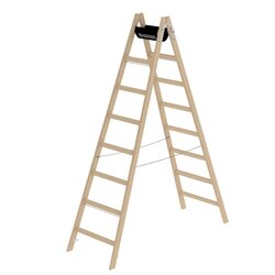 MUNK 33216 Stehleiter Holz 2x8Sprossen 