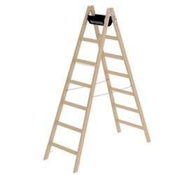 MUNK 33214 Stehleiter Holz 2x7Sprossen 
