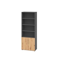 Hammerbacher V968T2/G/R/BS  Regal 6OH Türen 2OH gp/Asteiche