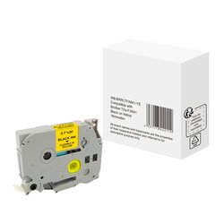 without brand WBBRRLTFX641YE Schriftband wie Brother TZe-Fx641 18mmx8m sw auf ge