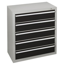 SCHULTE 36316 Schubladenblock 110cm 5Schübe lgr/sw