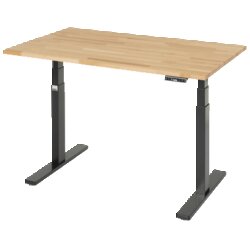 RAU 08ST1250809005B  Schreibtisch adlatus 100 1250x800x650-1300 B-Pl sw