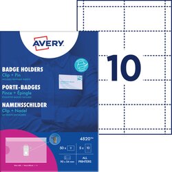 Avery Zweckform 4820 Kartenhalter 54x90mm 50St 