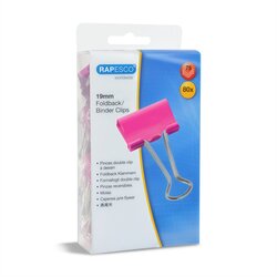 RAPESCO 1491 Foldbackklemmer 19mm pink 80St
