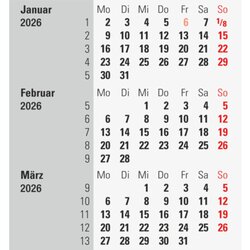 rido/idé Tischkalender 2026