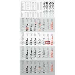 rido/idé 7033420006 Wandkalender 33x63,5cm gr 4M/1S