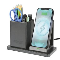 Deflecto® Tischorganizer inkl. Qi-Ladefunktion