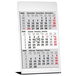 GÜSS® 77000 Tischkalender 10,5x18cm Edelstahl 3M/1S