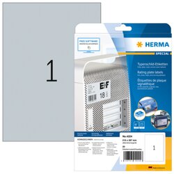 HERMA 4224 Typenschildetikett 210x297mm silber 25 St./Pack.