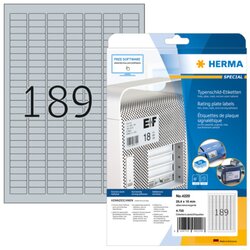 HERMA 4220 Etikett Typenschild 25x10mm silber 4.725 St./Pack.