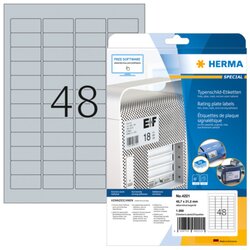 HERMA 4221 Typenschildetikett 45,7x21,2mm silber 1.200 St./Pack.