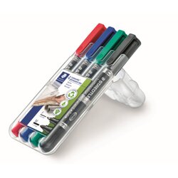 STAEDTLER® 348 WP4 Permanentmarker Lumocolor duo 0,6mm/1,5mm 4 St./Pack.