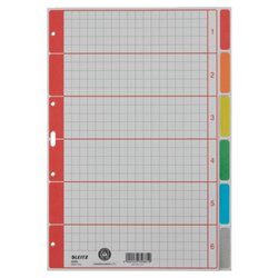 Leitz 43500085 Register blanko DIN A4 6farbig bedruckt Karton grau